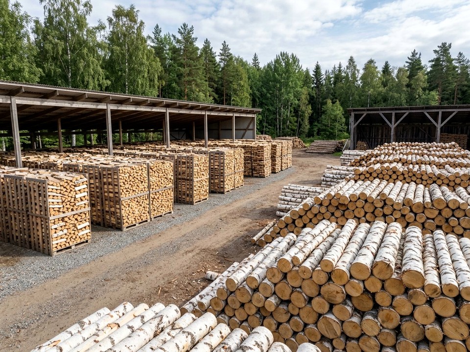 Кругляк берёзовый для распила в Якутск